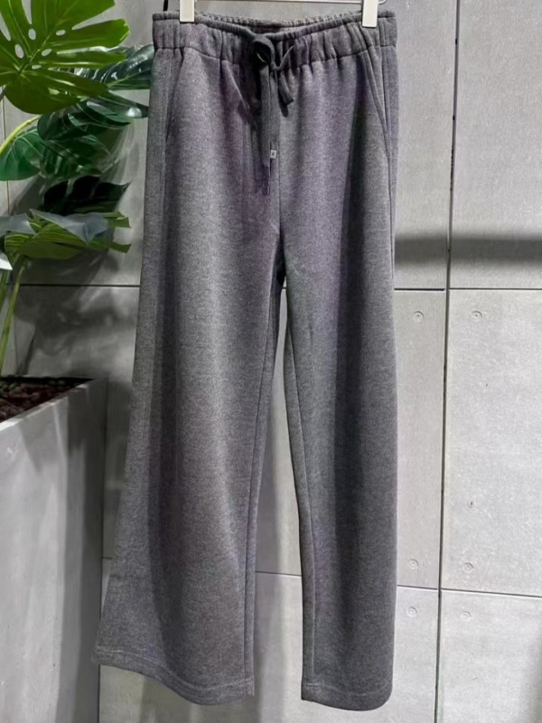 M**檬女装25秋冬新款灰色休闲裤子女阔腿裤松紧腰宽松5GA152611|undefined