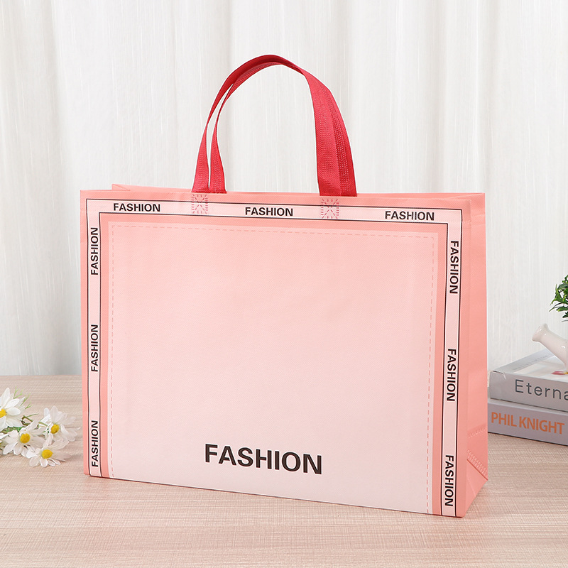 Bolsas de mano no tejidas gruesas, bolsas de compras, bolsas de regalo de mano no tejidas de moda, color gradiente