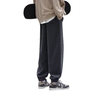 Autumn and Winter Trendy Brand Pants Men's Loose Large Size Autumn and Spring Men's Pants Sports Pants Winter Fleece-lined Casual Pants