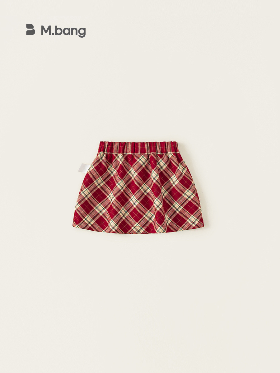 Youbao ropa para niños falda de media longitud para niñas verano nuevo estilo tendón de vaca cintura a cuadros oblicuos falda corta para niños falda de temperamento de bebé femenino media falda