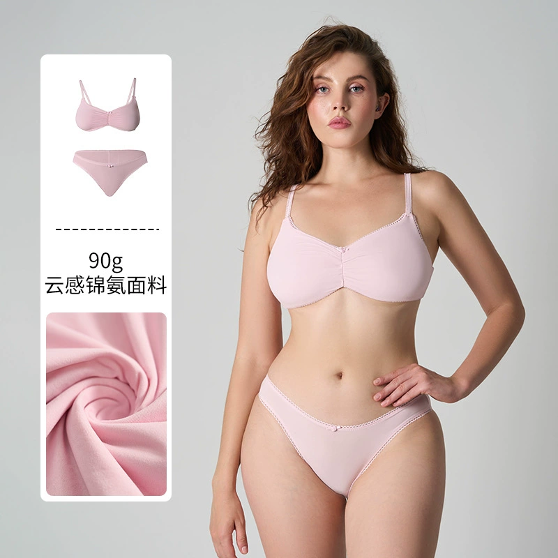 Комплект нижнего белья SKIMS в стиле кружевного белья с рюшами, сексуальный, дышащий, во французском стиле