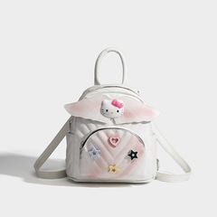 HENGJINGYX Cross-border Rolling and Dyeing Button Backpack Cute Mini Small School Bag Fashionable and Versatile Backpack