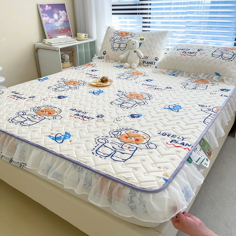 Summer silk mat, set, sheet, 3 piece set, washable