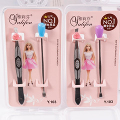 Set of two exquisite beauty tools: a stylish brow comb and an ear spoon for wholesale, with stainless steel brow comb for adjusting eyebrows