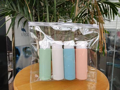 Macaron Flip Top Squeeze Bottle 50ML Travel Set Straight Divided Storage Bottle Cosmetics Lotion Sunscreen Shampoo Set Bottle
