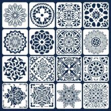 16�������޻滭ģ��PET�οջ�ģDIY�ֻ�Ϳѻ��Ϳ©ӡ��ǽ��װ��