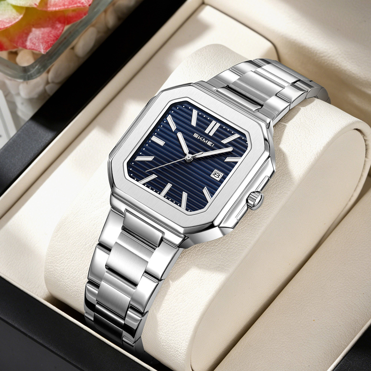 Momento de pareja de acero reloj de cuarzo multicolor impermeable relojes comerciales regalos personalizados fábrica de stock transfronterizo