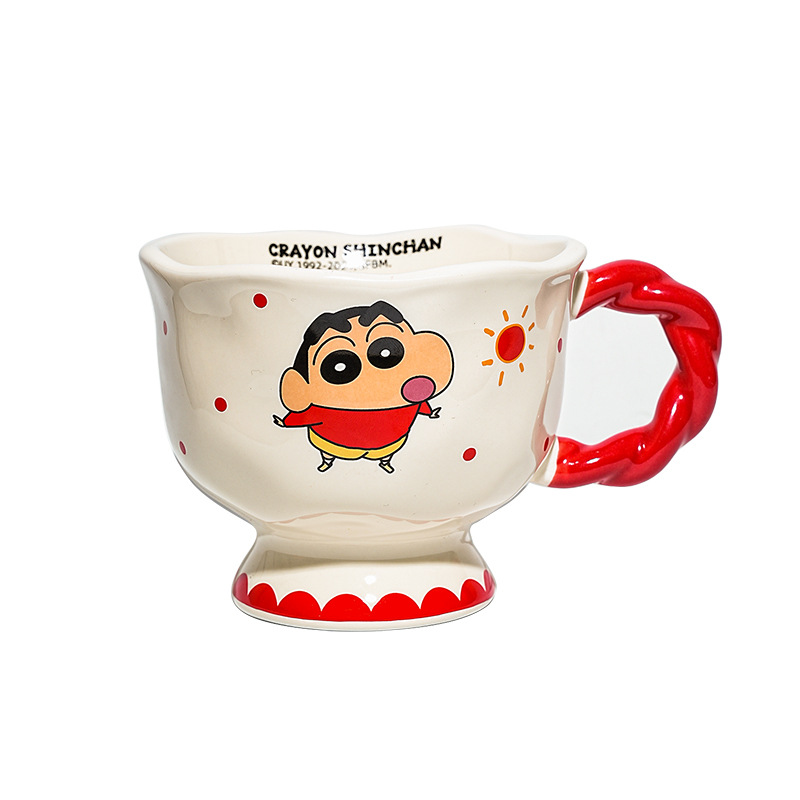 Crayon Shin-chan linda taza de cerámica taza de desayuno de café de pareja taza de agua de alto valor regalo de cumpleaños