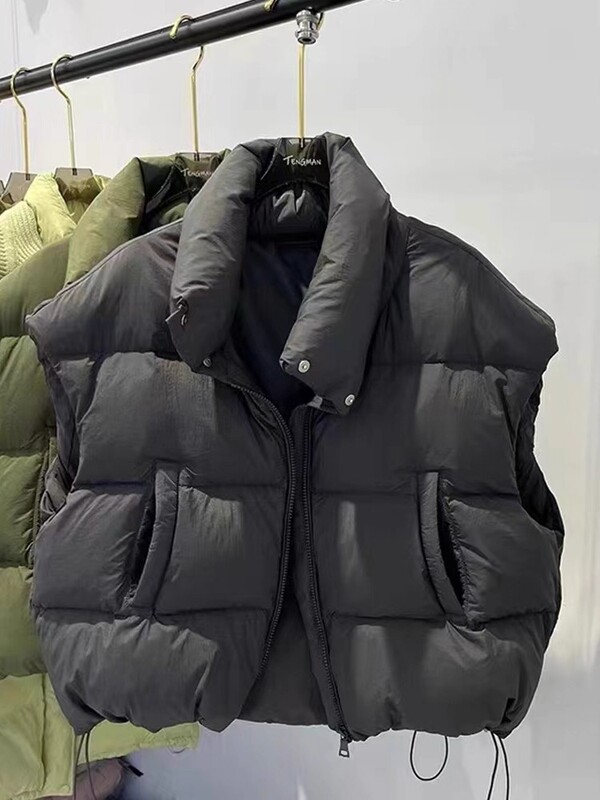 2025秋季新款韩版羽绒棉服立领加厚拉链马夹马甲外套保暖上衣女|undefined