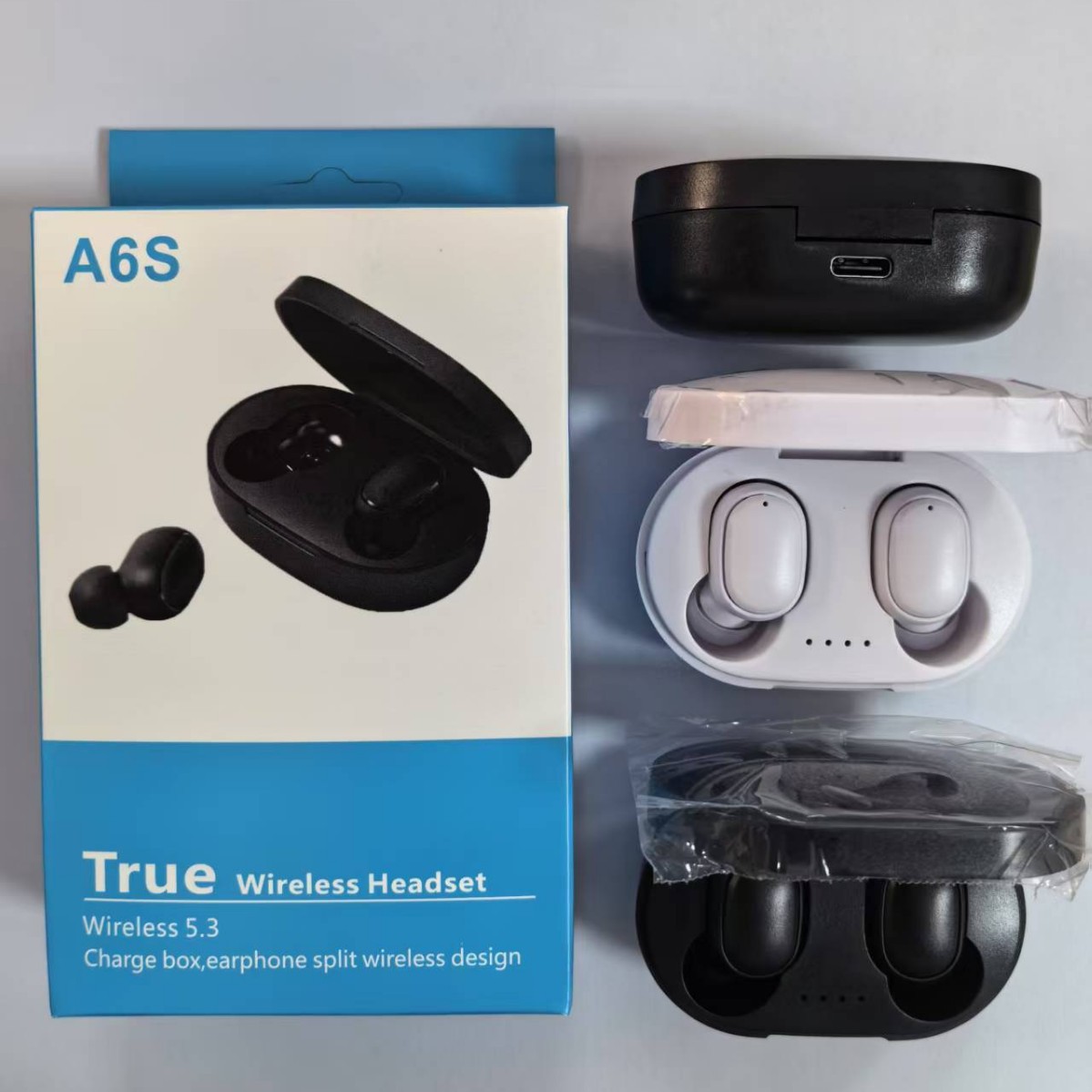 A6S Bluetooth Headset Typec Cross-border Explosions Macaron Bluetooth 5.3 Wireless TWS Earbuds Sports Mini Headset