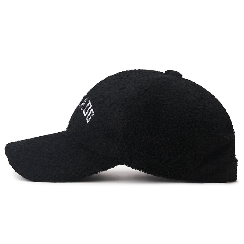 Hats For Men And Women Winter Warmth New Lamb Wool Baseball Caps Embroidered Casual Letters Internet Famous Duckbill Hats Trendy_voghion.com