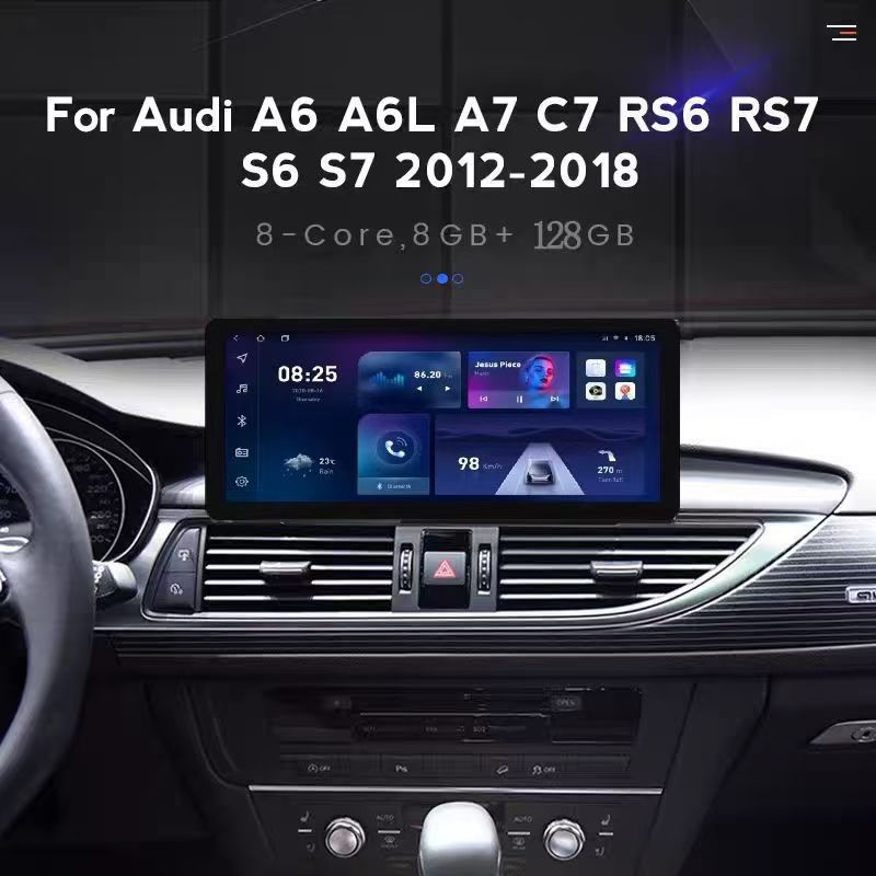 Suitable for Audi A6 12-18 Models 12.3inch Large-Screen In-Car Central Control Navigation All-In-One Machine Car Navigation Dvd