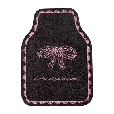Universal Foot Pad | mats for girls, cute car - transparent-gauze-knotted-silk-loop-foot-pad-front-1-black