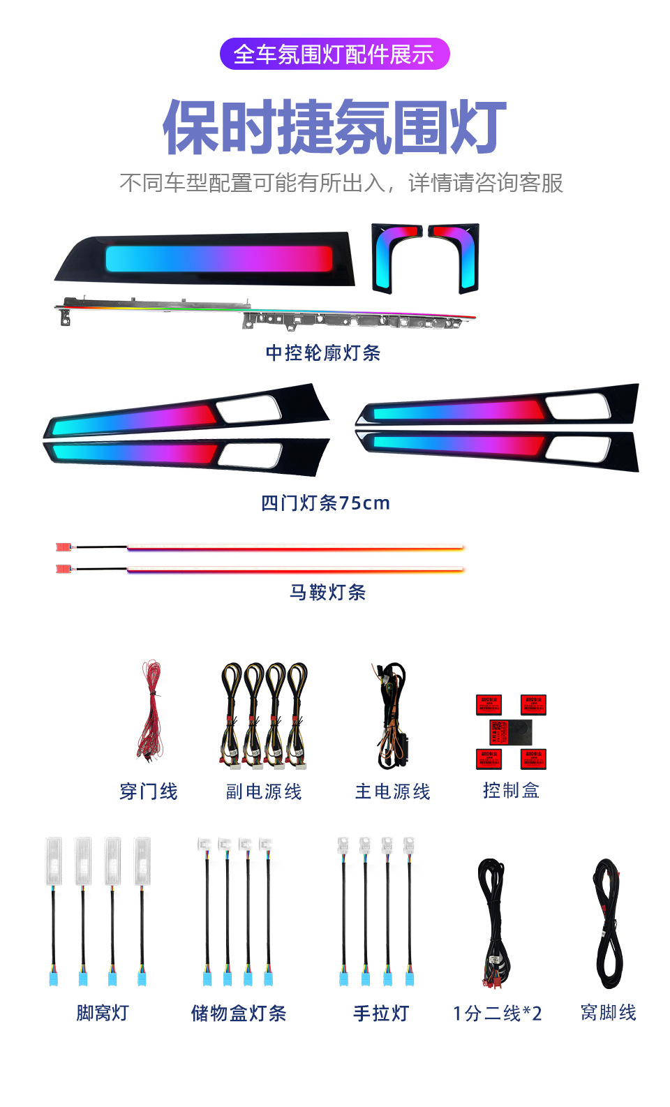 Car atmosphere light is suitable for Porsche Cayenne/New Maca/Palamela original modified car atmosphere light