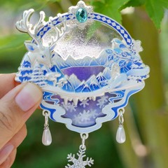 长白山金属流沙冰箱贴纪念品logo饰品旅游批发烤漆珐琅工艺冰箱贴
