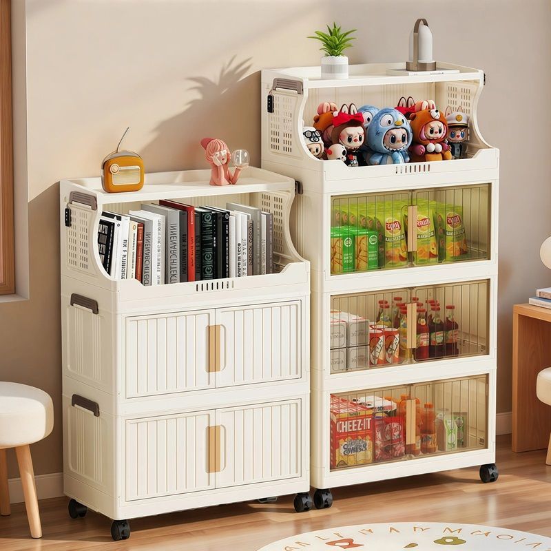 Installation-Free Storage Cabinet Bedroom Clothes Storage Cabinet Home Bathroom Kitchen Multi-Layer Simple Foldable Storage Rack