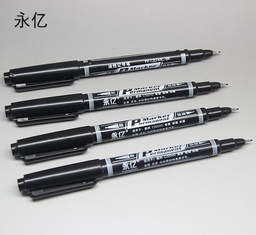 Wholesale small double-ended water-based erasable marker extremely fine non-fading painting hook pen writing pen black red and blue
