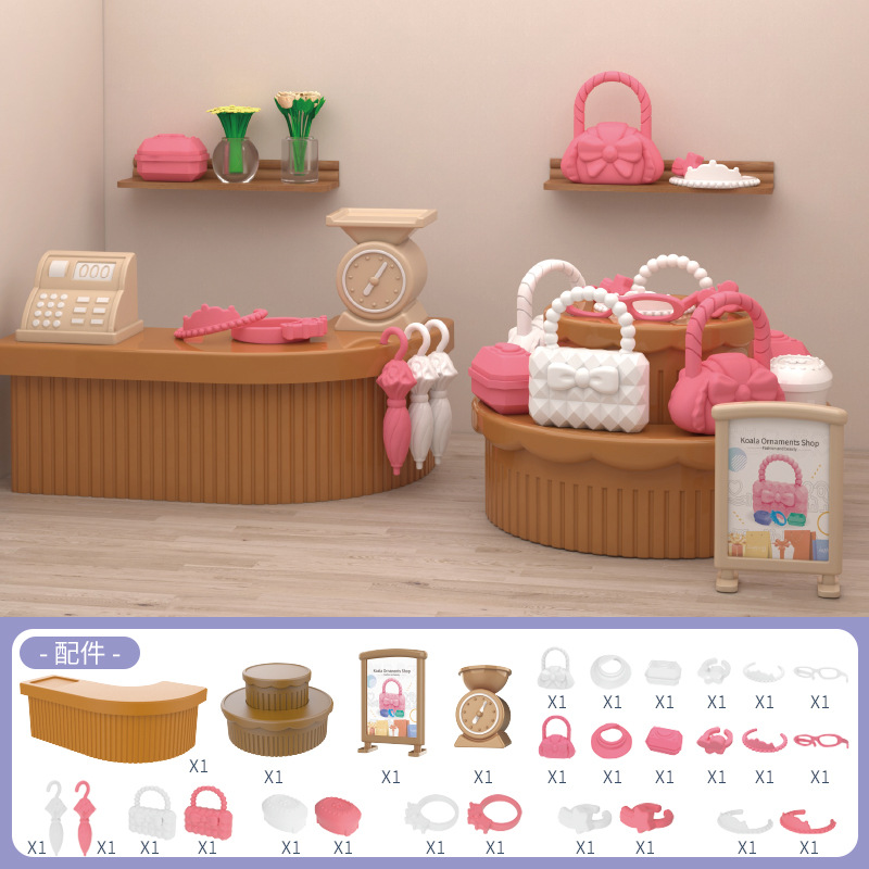 Koala diario Venta caliente mini simulación cocina juego casa juguete miniatura escena muñeca casa dormitorio accesorios bolsa