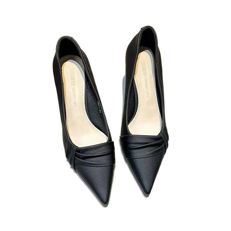 Comfortable work shoes new style lightweight internet celebrity pointed toe women's shoes French shallow mouth temperament fashionable high heels for women