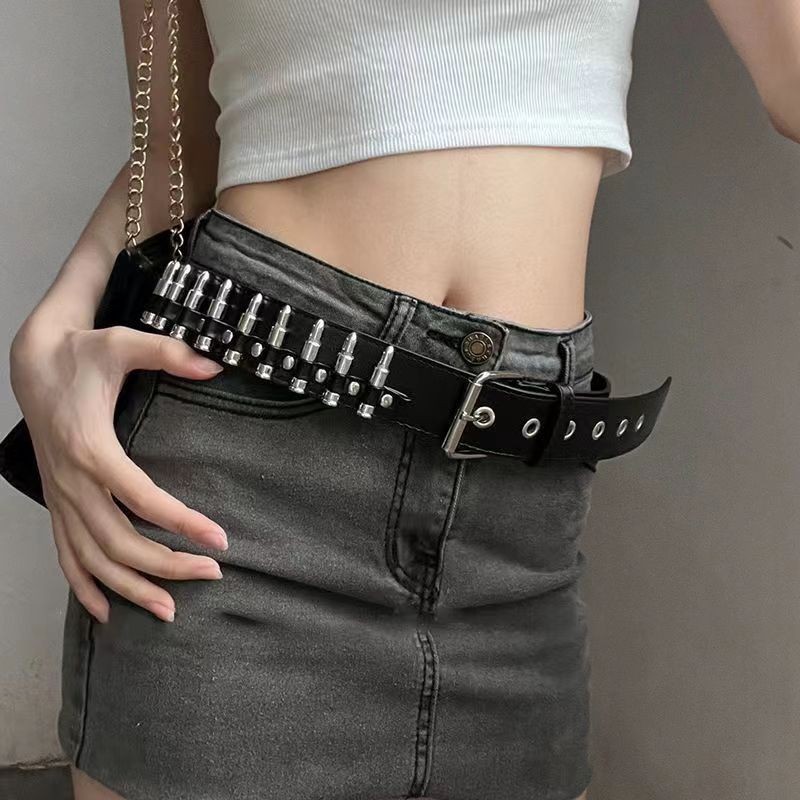 Daily, Street Occasion Streetwear Star Pu Leather Alloy Patchwork Unisex Leather Belts