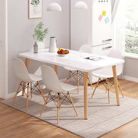 北欧餐桌椅家用简约现代小户型长方形桌子松木圆桌简易租房吃饭桌