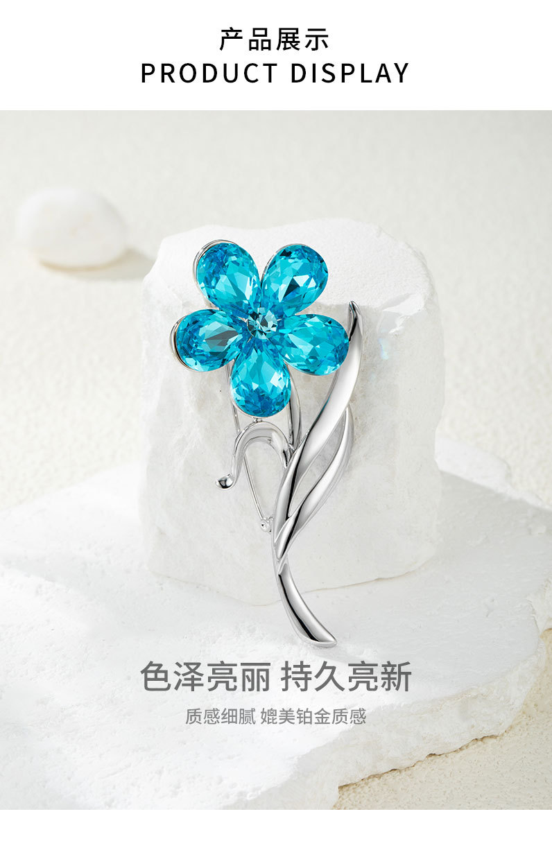 韩版水晶花朵胸针小众高级感精致花朵胸花新款轻奢西装