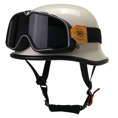 Helmet Summer German Harley Cruise — Motosiklet kaskı (dəbilqə) - opal-goggles-black-belt-mask-m