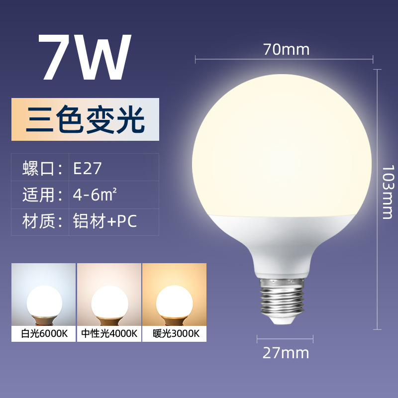 Lámpara LED e27 burbuja de vidrio de tornillo bola de dragón decoración doméstica comercial ultra brillante ahorro de energía lámpara de bola redonda luz tricolor