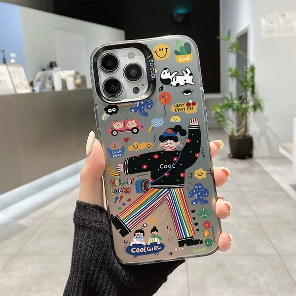 Colorful silver and black-be happy
