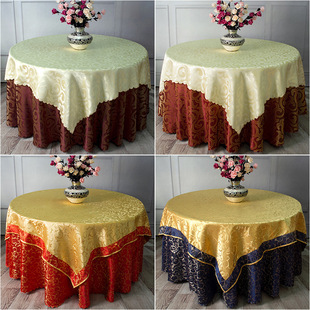Custom-made European-style Hotel Round Hotel Tablecloth Round Tablecloth Meeting Wedding Event Layout Dining Tablecloth Fabric