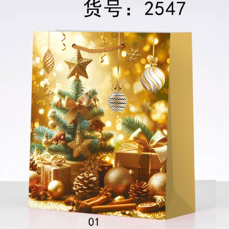 2025 新しい工場直販クリスマスギフトバッグ漫画ギフトボックス包装ポータブルクリスマスイブキャンディー紙袋|undefined