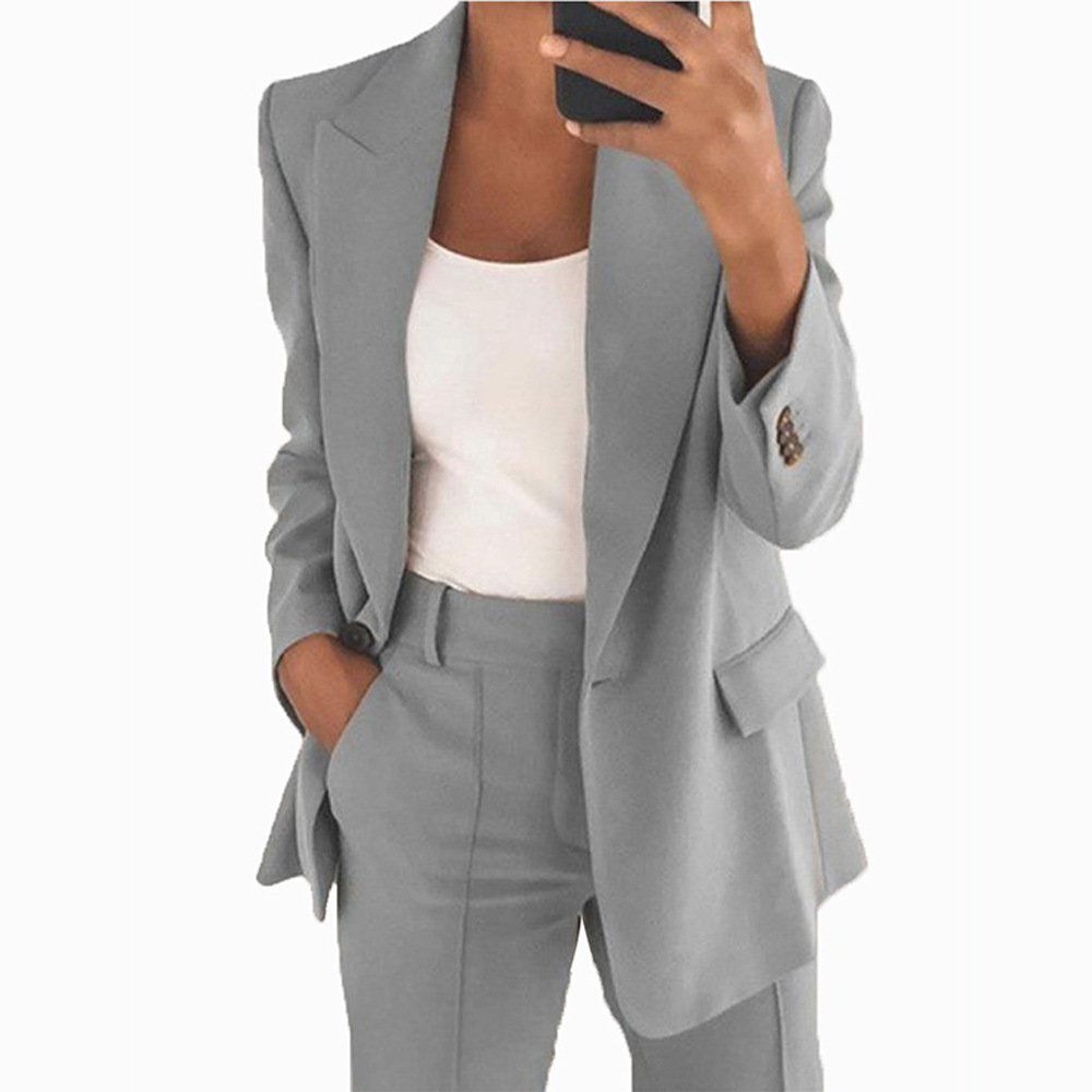 Conjunto de blazer elegante para mujer estilo europeo ajustado_voghion.com