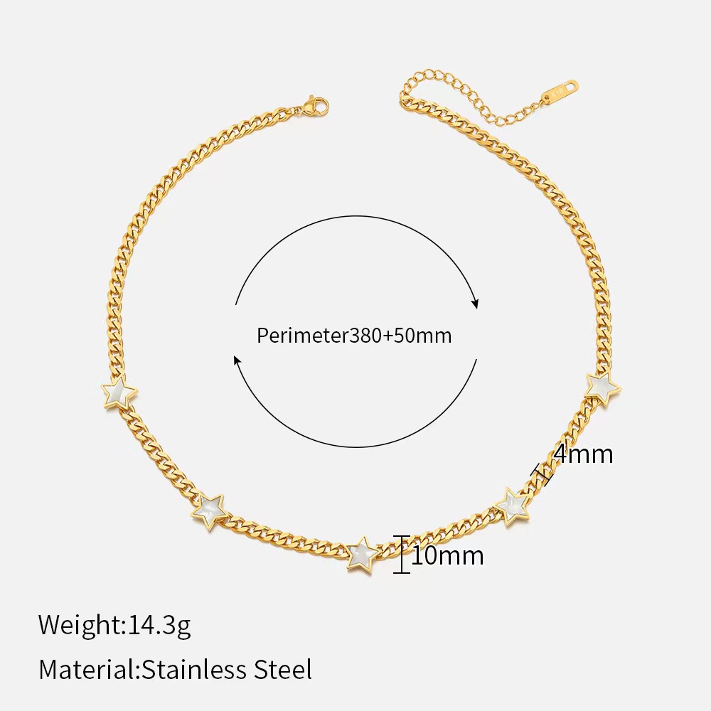 Fashion Pentagram Four Leaf Clover Butterfly Titanium Steel Plating Necklace 1 Piece