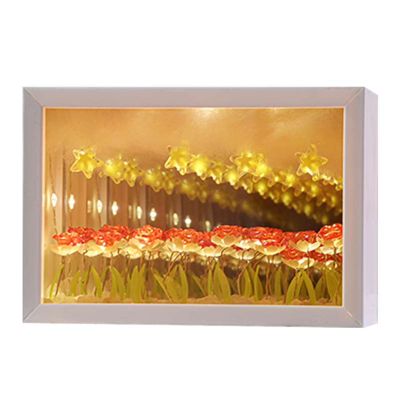 Nuevos productos transfronterizos de flores estrelladas DiDi flores hechas a mano luces de noche adornos de regalo de cumpleaños para el día de San Valentín para hombres y mujeres