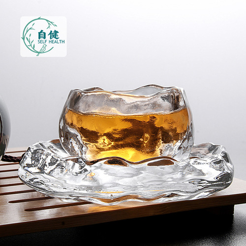 Japanese style frozen burning first snow gradient pink god cup master cup ladies tea set tea cup handmade glass tea set