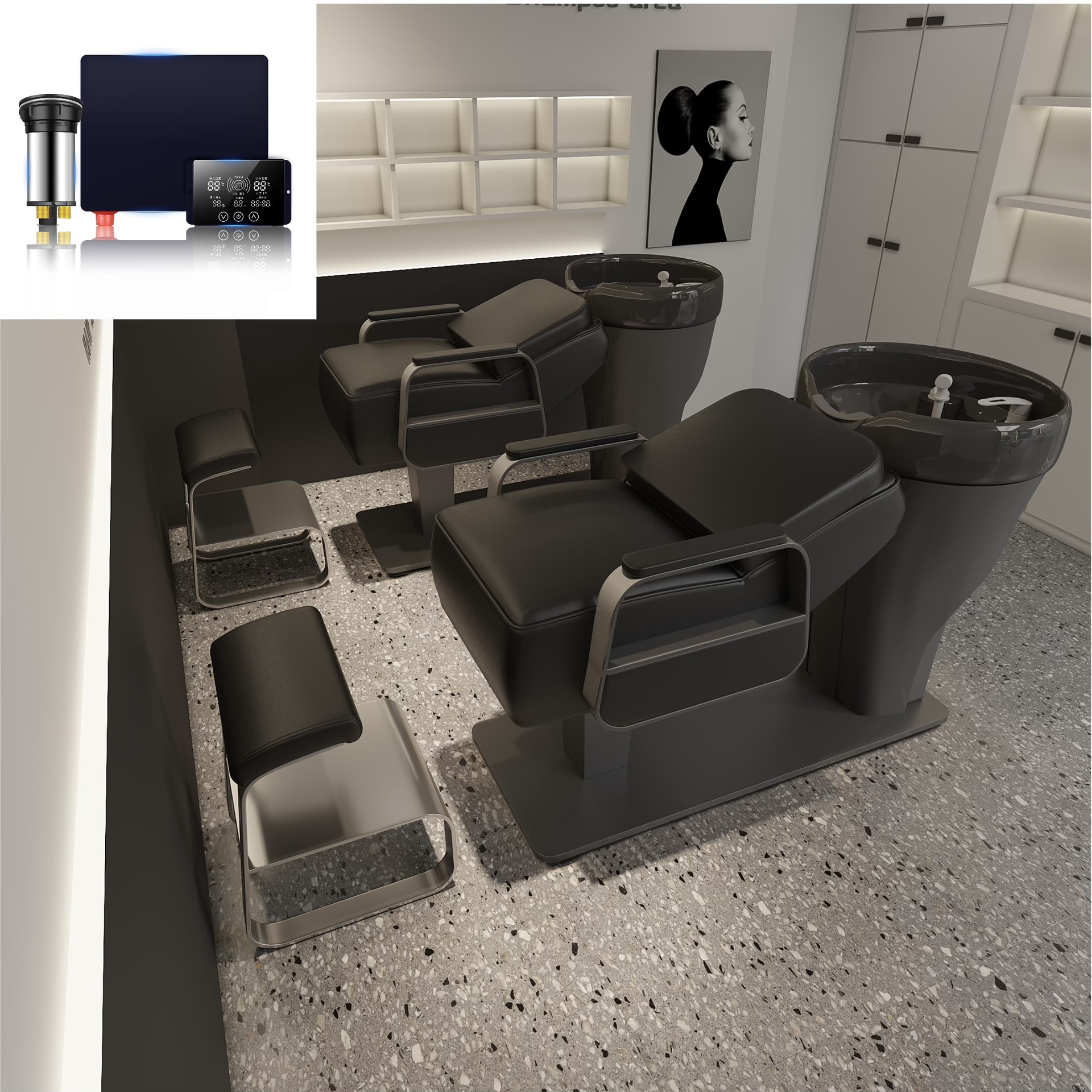 Cama de lavado de cabello red salón especial de peluquería tailandés de acero inoxidable cama de acero inoxidable tailandesa cama de lavado cama al por mayor