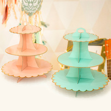 儿童宝宝生日蛋糕架甜品台装饰婚礼派对用品摆件一次性纸质蛋糕架