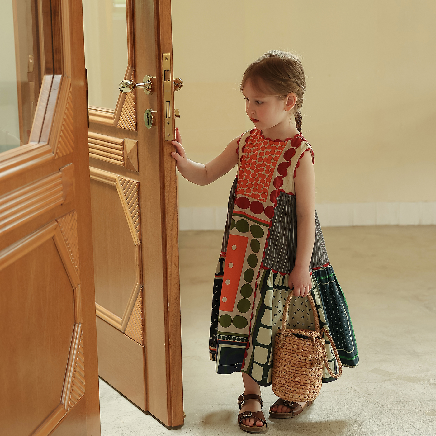 Chica nicho temperamento retro vestido de estilo japonés contraste color costura chaleco falda muñeca camisa estilo occidental estilo étnico falda