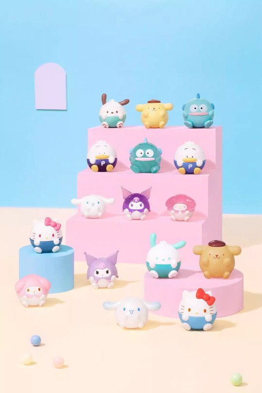 正版新品Sanrio characters夏日黑皮系列冲浪盲盒手办摆件批发礼|undefined