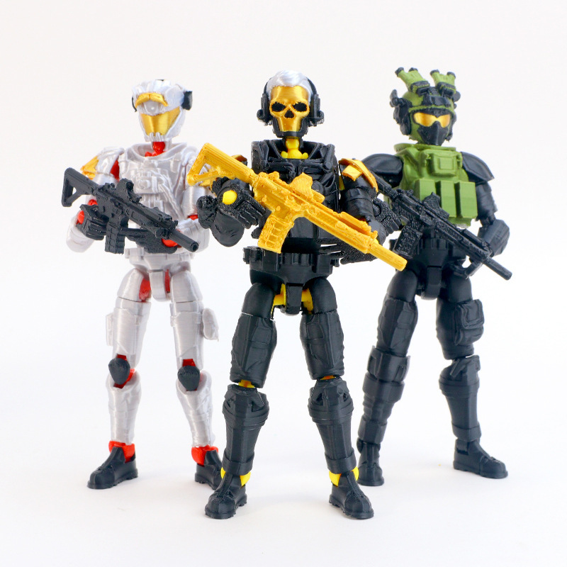 Delta Force Action Figure 3D Printed Detachable Movable Joints 13-Piece DIY Assembly-Free Figurine Display Model Delta Force Action Figure 3D Printed Detachable Movable Joints 13-Piece DIY Assembly-Free Figurine Display Model
