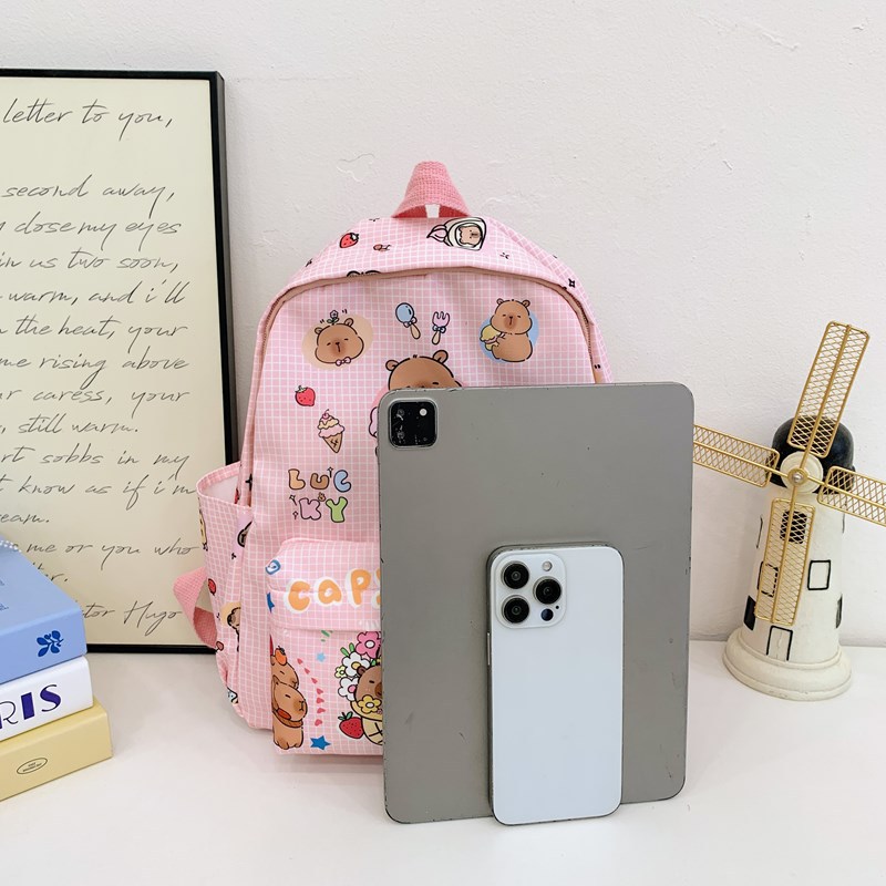 2025 Cross-border Kapibala Mochila de nailon ligero y versátil para niños Mochila de jardín de infantes de moda para niñas