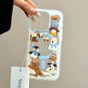 Penguin for Samsung s23fe phone case s25ultra/s24plus/s21 magnetic s22 full package a35/55