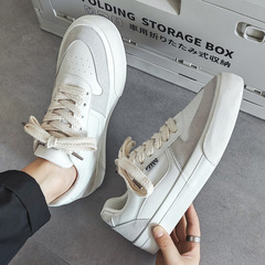 Breathable canvas shoes for men, 2023 autumn new couple style white shoes, trendy casual shoes with thick soles, wholesale for men