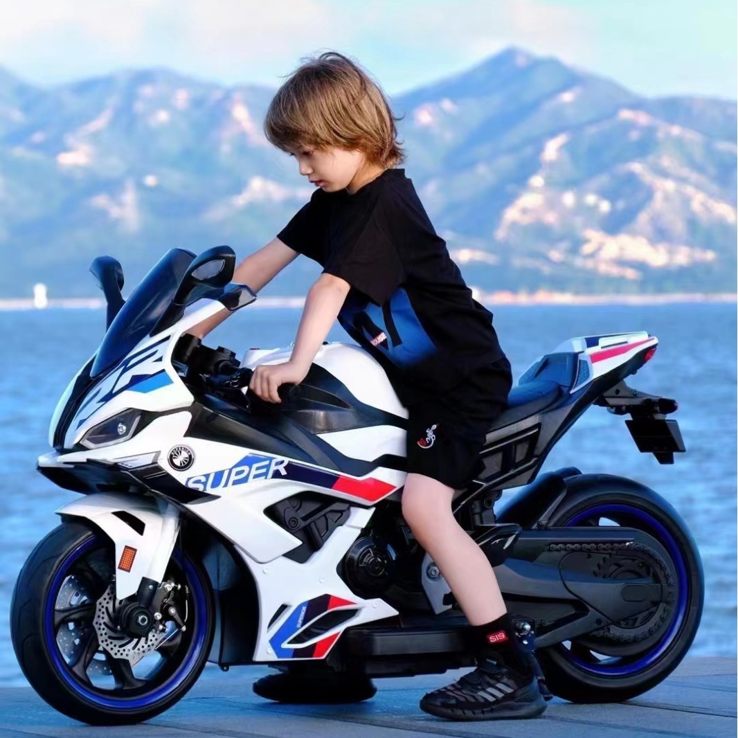 Nueva motocicleta eléctrica grande para niños de 3 a 10 años, coche de juguete recargable para niños, el bebé puede sentarse en una motocicleta de dos ruedas