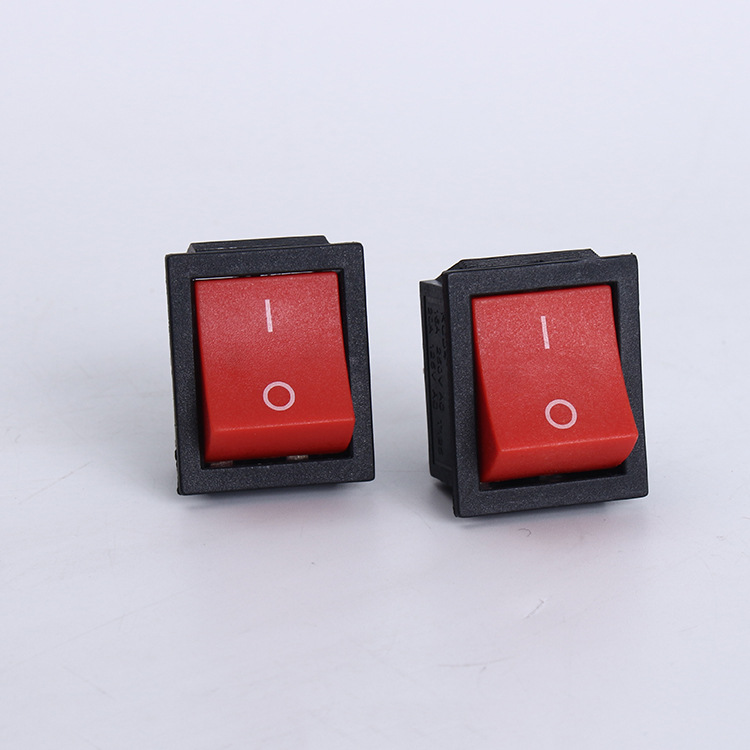 供应船型开关KCD4 31*26实心红四脚两档不带灯电源翘板开关