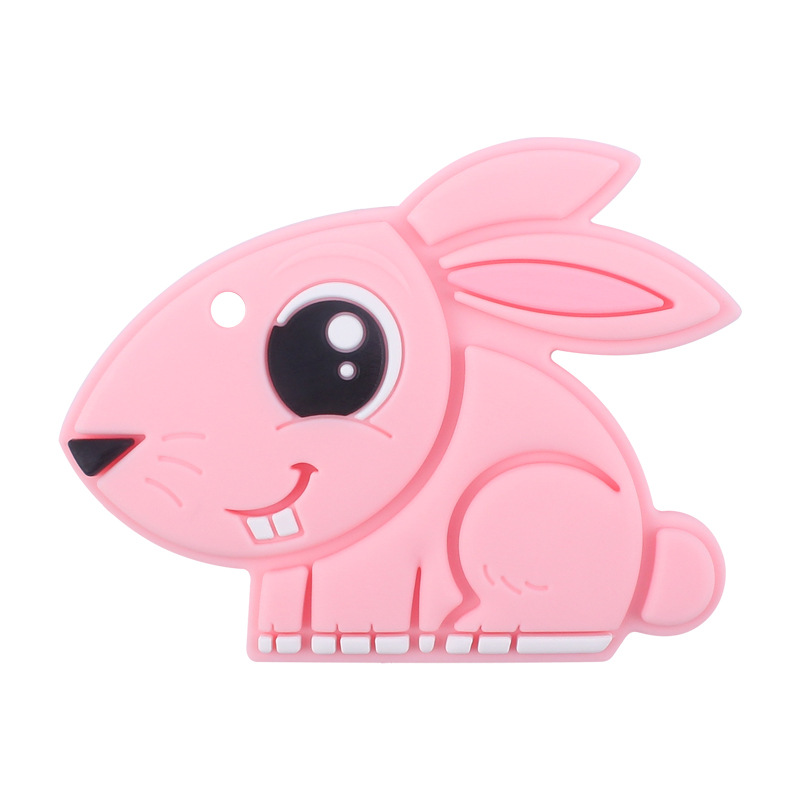 Creativo DIY bebé suministros nueva dibujos animados de silicona ojo grande conejo teether dientes del bebé moler dientes Shaper