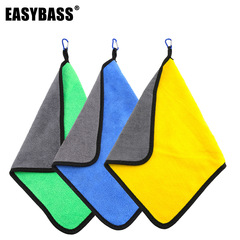 Strong Water Absorption Quick Drying Fishing Rod Cleaning Cloth Hand Towel Thick Double Sided Towel Fishing Gear Tool Accessory with Belt Hook for Wholesale