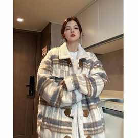 韩版女感毛呢外套女冬季新款慵懒风气质小众棉服宽松洋气棉衣潮