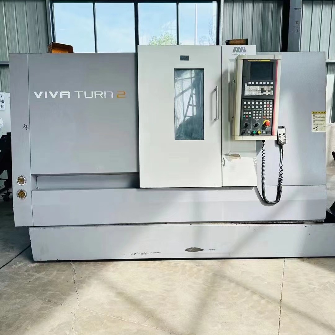 处理二手沈阳VIVR TURN2数控斜身车床发那科系统8寸液压卡盘