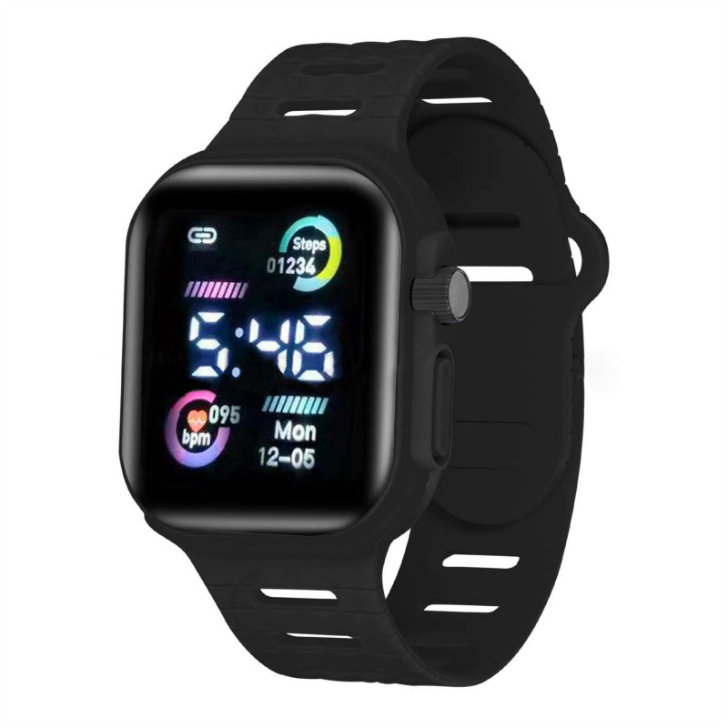 New square-shaped sports LED electronic watch, fashionable and unisex, a gift watch.